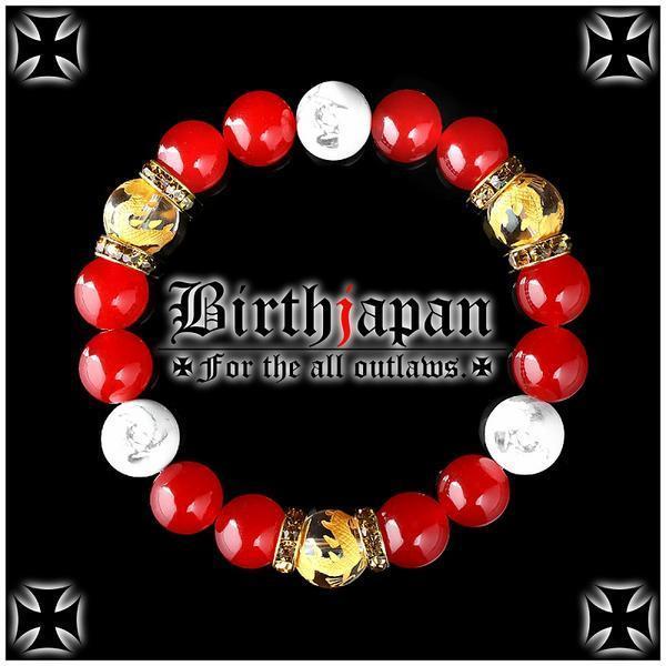 12mm/ロンデル×ハウライト/カーネリアン/金龍数珠ブレスレット拍卖