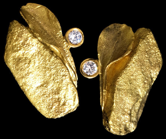 78862-27【EL CANDOR】絶品Diamond 18K Earrings SPAIN New 4.3g拍卖