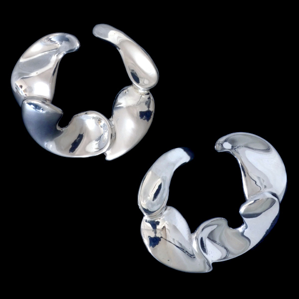 *E247【Chelo Sastre】Art Jewelry SLVイヤリング SPAIN New 重さ約9.5g 幅約25.0×27.0mm拍卖