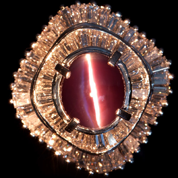 B7322 逸品アレキサンドライトキャッツアイ3.278ct 天然絶品ダイヤモンド1.11ct 最高級Pt900無垢リング拍卖
