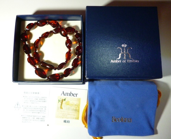 ∞ Beoluna レッドアンバー ネックレス ∞ ベオルナ 琥珀 アンバー拍卖