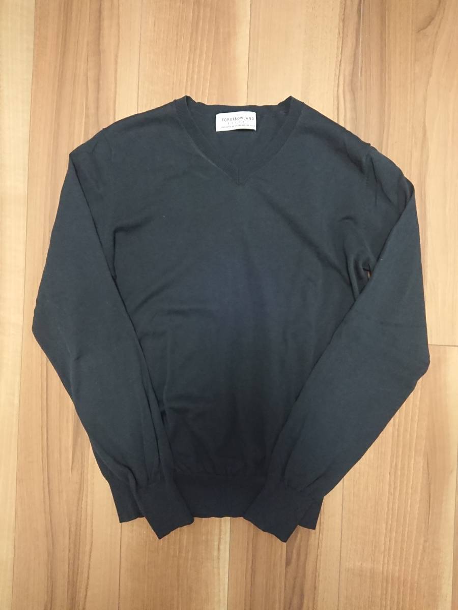 【美品】TOMORROWLAMD tricot(トゥモローランド トリコ)Vネックセーター ネイビー拍卖