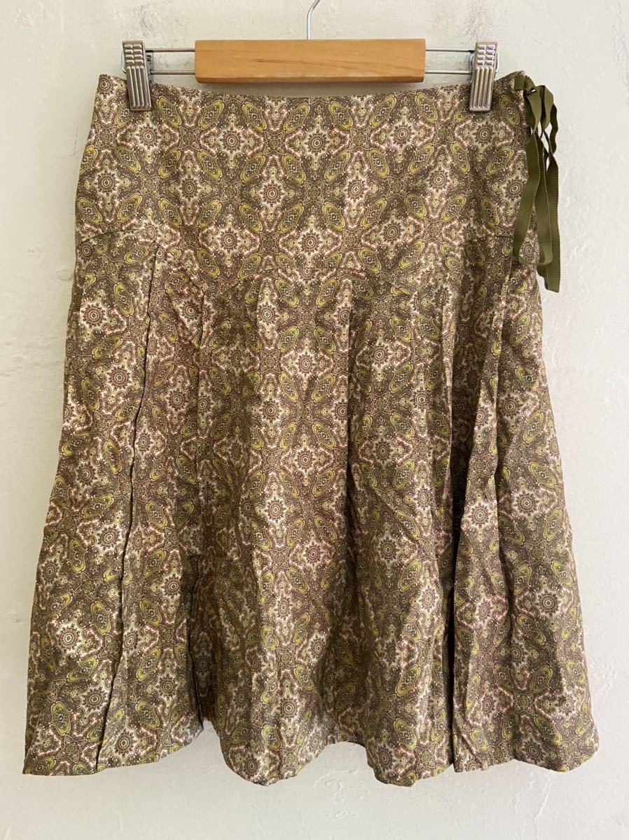 【送料無料】中古 MARC BY MARC JACOBS スカート ペイズリー柄 シルク100% サイズ2拍卖