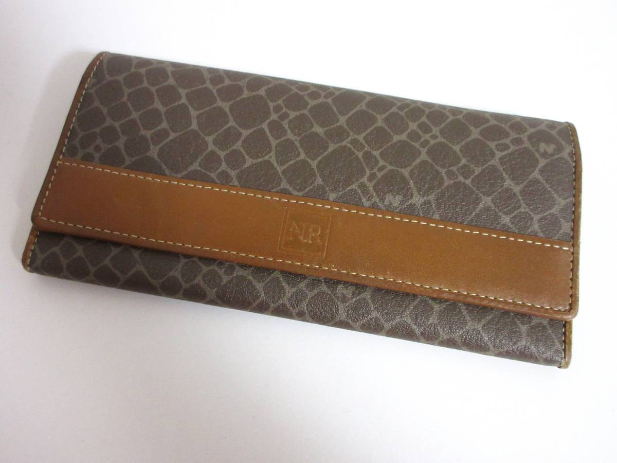 ニナリッチ レザー長財布 ブラウン yg514拍卖