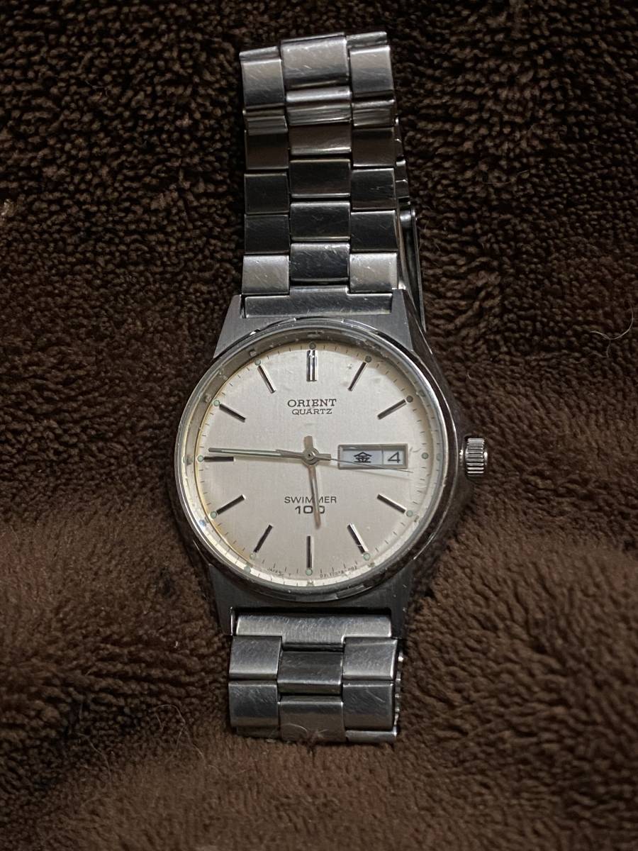 オリエント スイマー100 稼働品 日付曜日早送り可 ねじ込みリューズ クォーツ拍卖