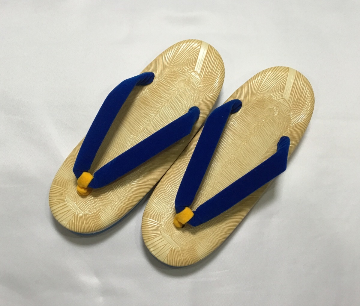 草履★子供用★鼻緒青×前坪黄★台ビニール×中スポンジ×底ゴム★新品★未使用品★男の子★サイズ19.5cm【ゆずりは】3358拍卖