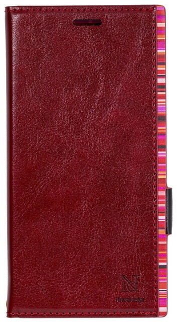 Natural Design Xperia XZ2 手帳型 ケース (5.7インチ) アクセントボーダー Red レッド XZ2-ACB05拍卖