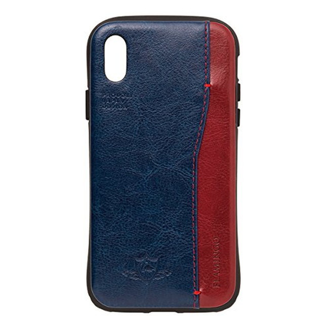 【在庫処分】 NATURAL design iPhoneX iPhoneXs (5.8インチ) ケース FLAMINGO Blue ブルー 撃吸収 耐衝撃 カードポケット付き iP8-FLP03拍卖