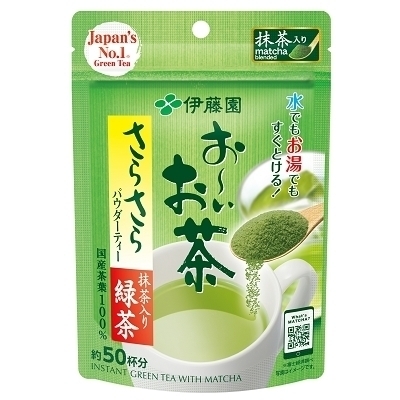 同梱可能 伊藤園 粉末インスタント 緑茶 お~いお茶 さらさら抹茶入り緑茶 40g 約50杯分 5292x1袋拍卖