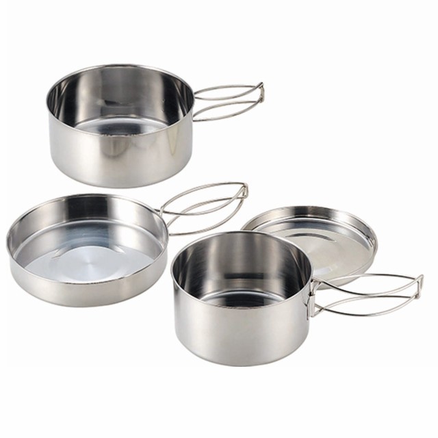 同梱可能 キャンピング鍋 4点セット PP-01(キャンプ鍋セット)カクセー SOLA クッカーセット 携帯袋付きx1個拍卖