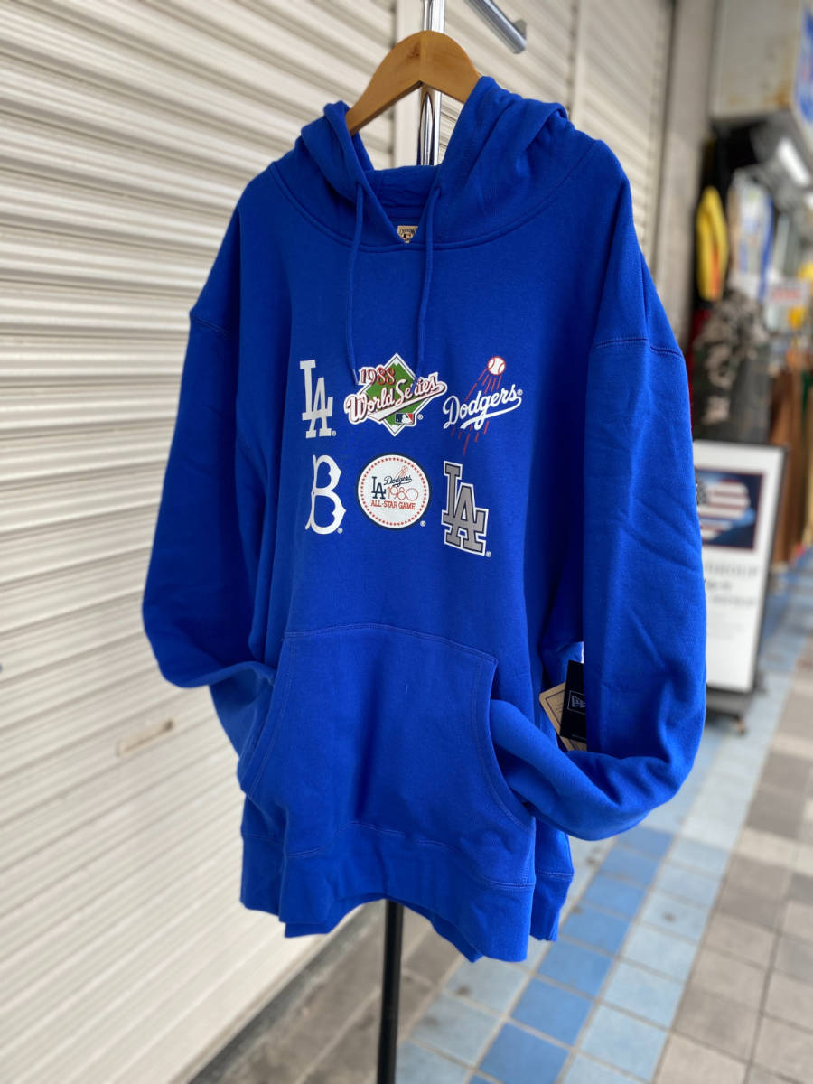 USA正規品 【3XL】NEWERA ニューエラ MLB ロサンゼルス ドジャース Los Angeles Dodgers プルオーバーパーカー ドジャースブルー 刺繍ロゴ拍卖