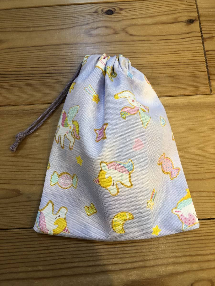 ユニコーンペガサス柄 紫 コップ袋(片紐) ハンドメイド拍卖