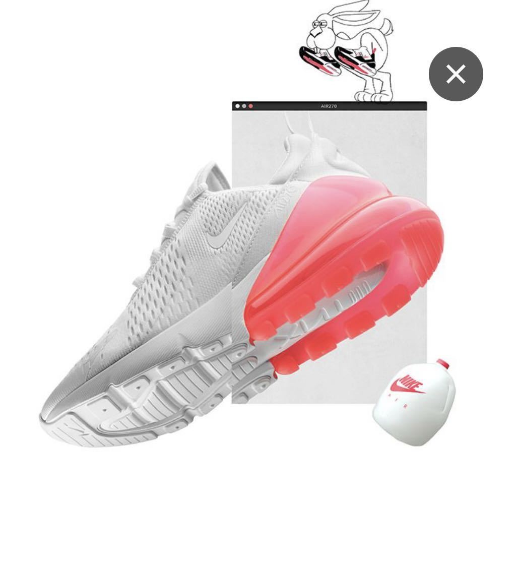 NIKE Air Max 270 / AH8050-103 / WHITE-HOT PUNCH拍卖