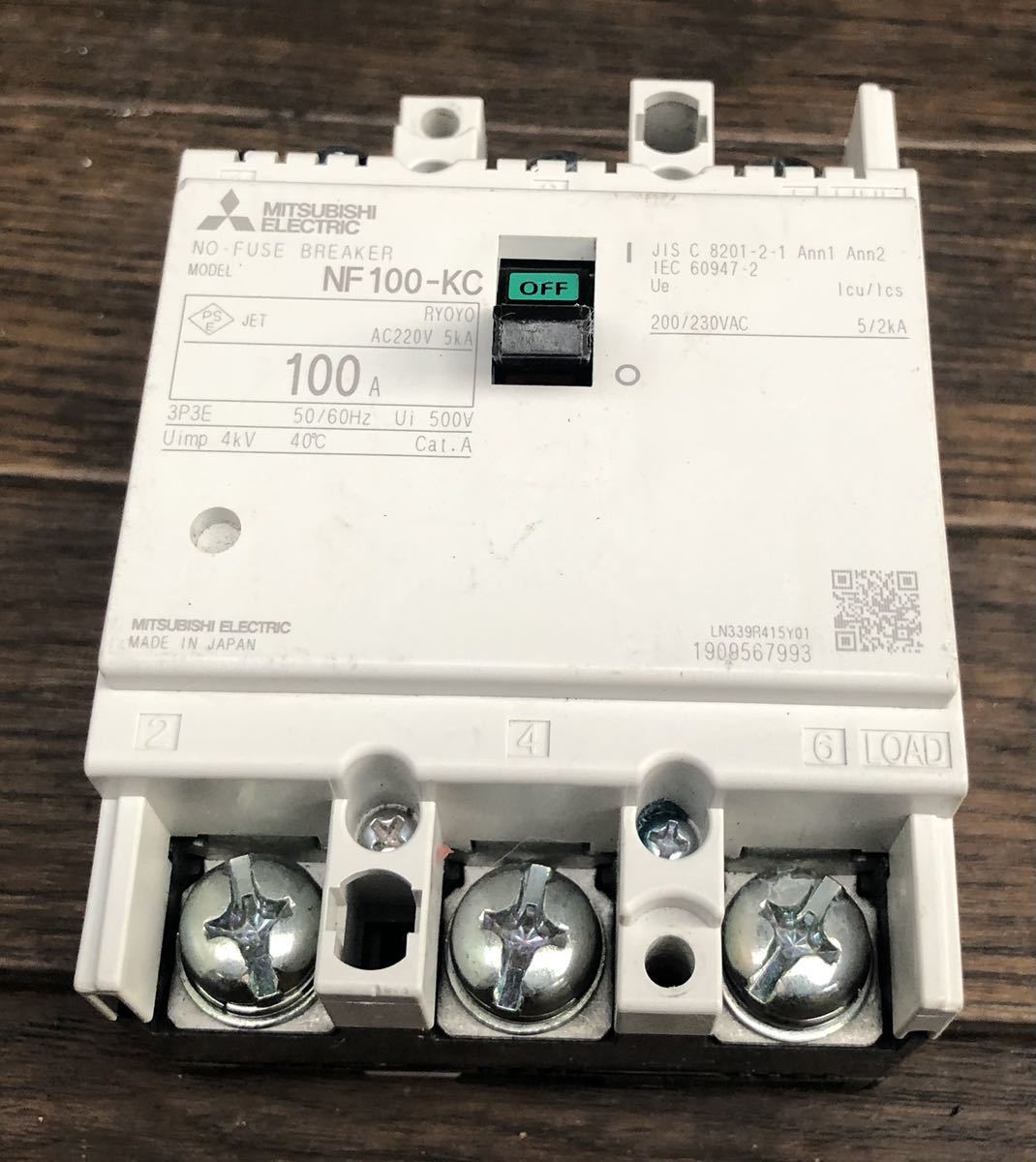 ジャック品 MITSUBISHI NO-FUSE BRERKER NF100-KS 100A拍卖