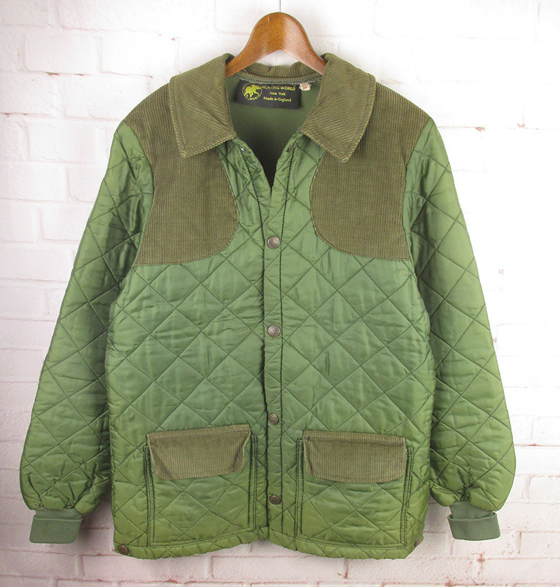 LFJ18763 HUNTING WORLD ハンティングワールド キルティングジャケット 36 オリーブ系拍卖
