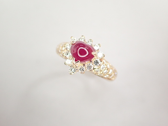 美品 ポンテヴェキオ K18 ルビー0.94ct ダイヤ計0.65 リング 指輪拍卖