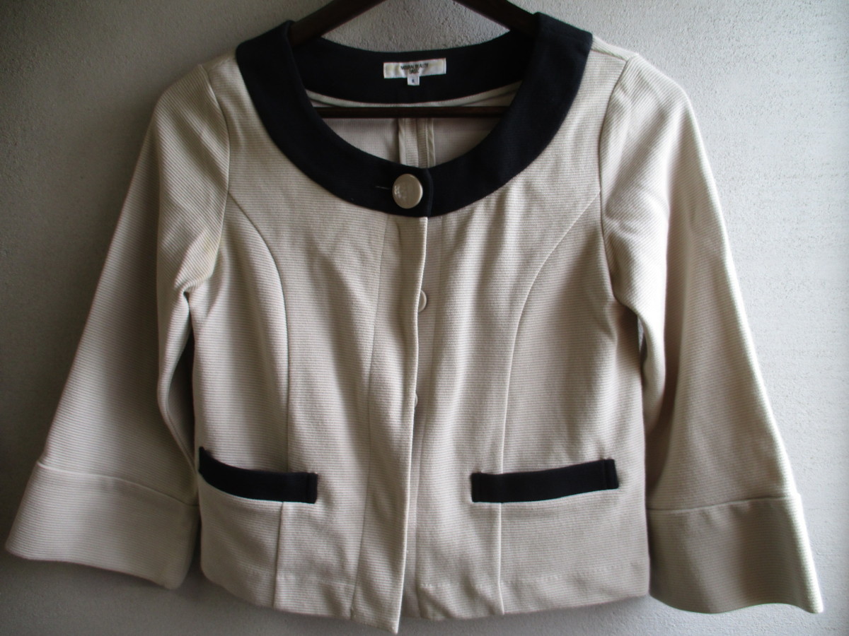 【NATURAL BEAUTY BASIC】 ジャケット レディース サイズ:S 色:ベージュ 身丈:42 身幅:43 肩幅:36/MAH拍卖