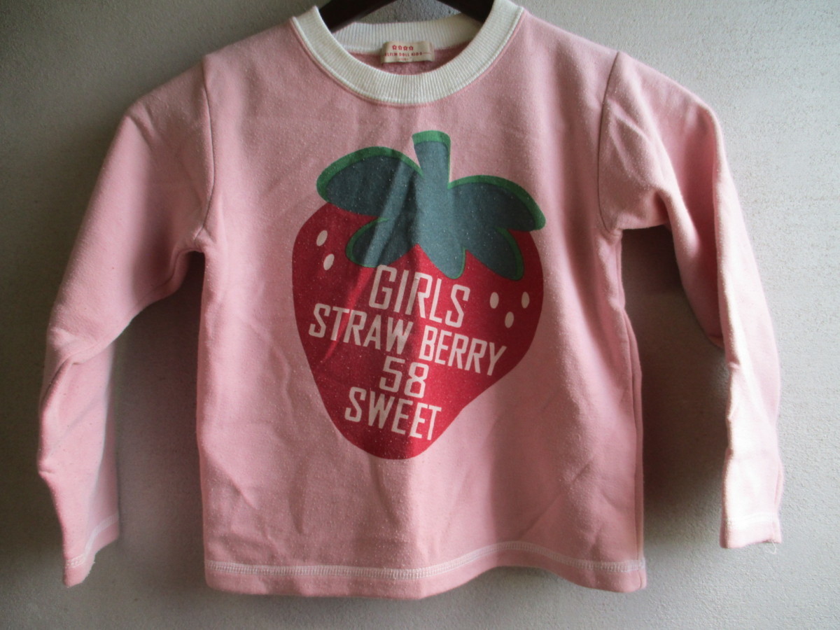 【ELFIN DOLL KIDS】 トレーナー キッズ サイズ:120 色:ピンク 身丈:42 身幅:32 肩幅:31/NAN拍卖