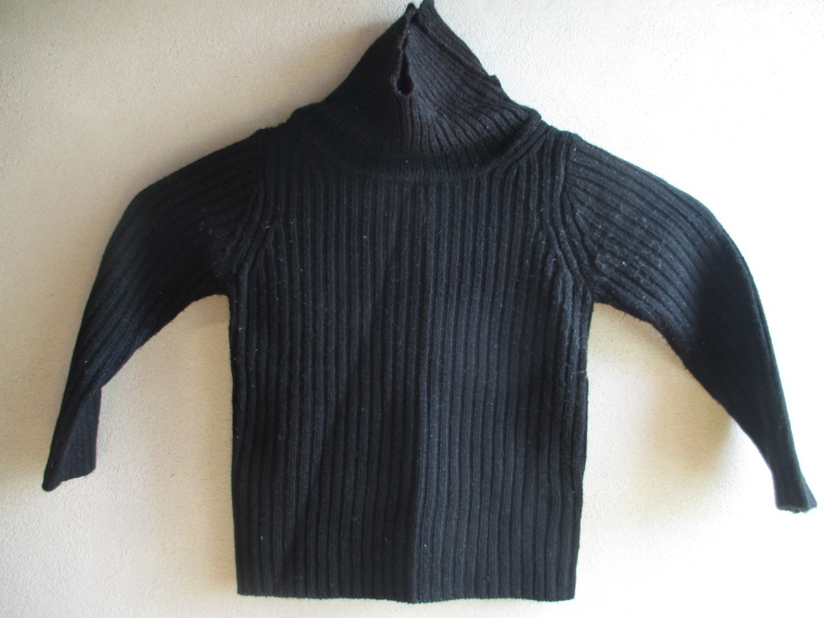 【ELFIN DOLL】 ニット キッズ サイズ:95 色:ブラック 身丈:42 身幅:25 肩幅:23/EAL拍卖