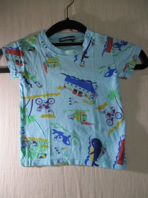 【LITTLE BEAR CLUB】Tシャツ サイズ90色ブルー身丈33身幅26/CAZ拍卖
