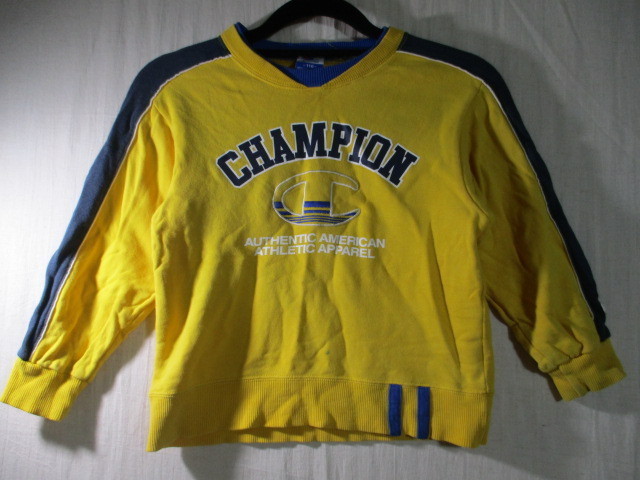 【Champion】トレーナー サイズ110色イエロー身丈43身幅36/CAV拍卖