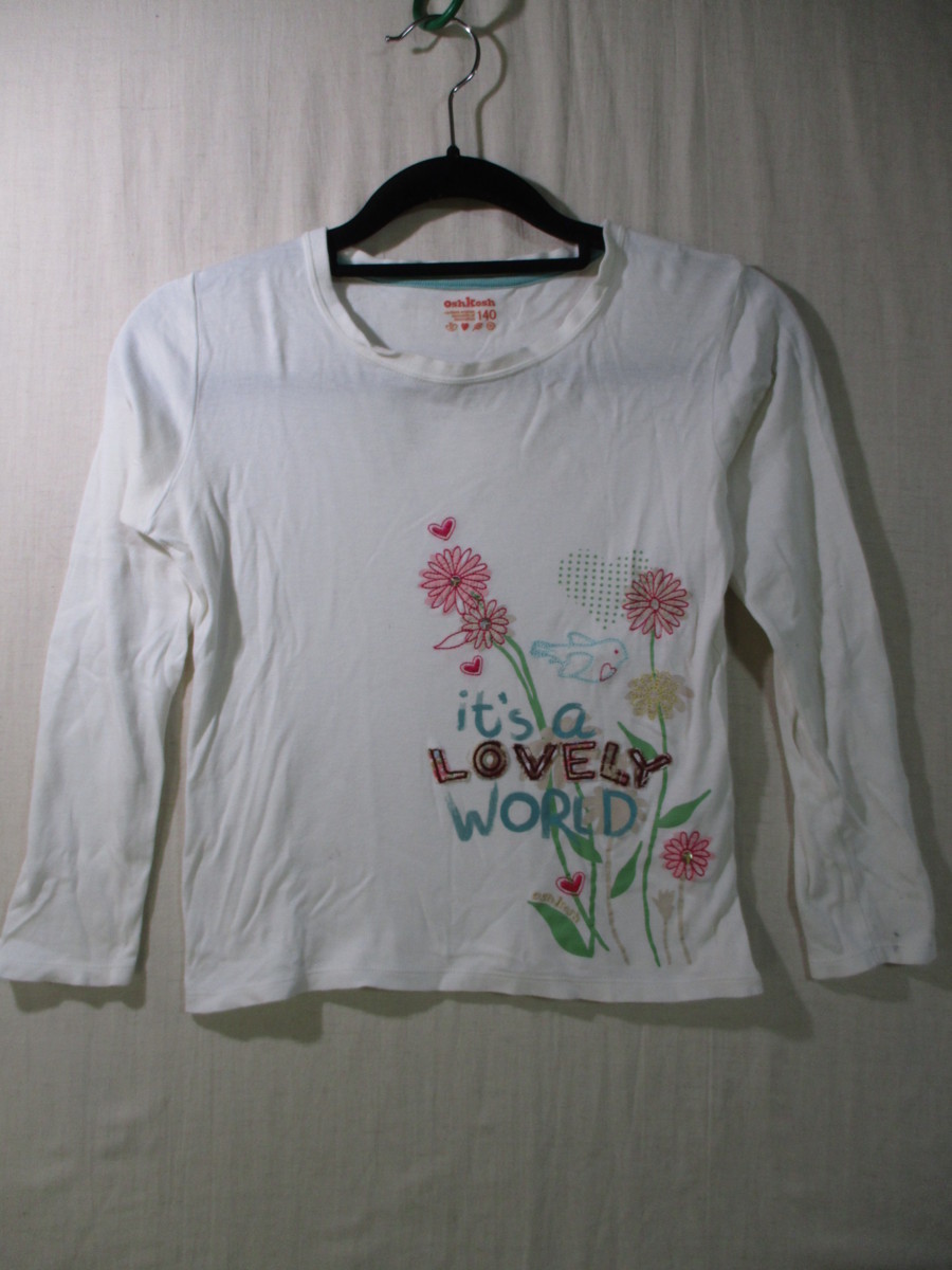 【OSH KOSH】カットソー サイズ140色ホワイト身丈43身幅35/EAY拍卖