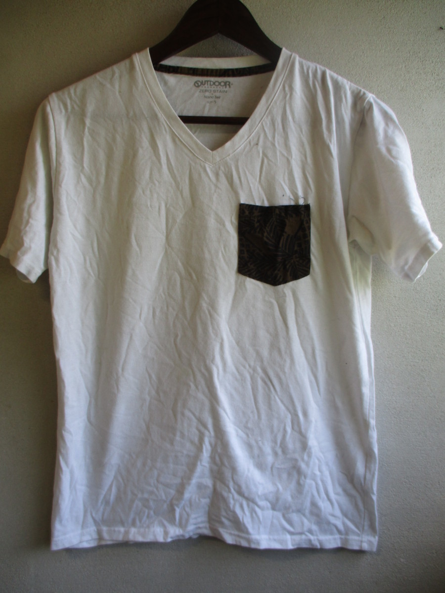 【OUTDOOR】 Tシャツ メンズ サイズ:S 色:ホワイト 身丈:62 身幅:42 肩幅:39/CAY拍卖