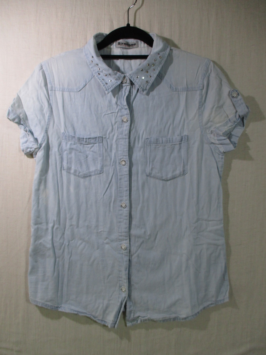 【Sirmione】半袖シャツ サイズ160色ブルー身丈63身幅43/EAB拍卖
