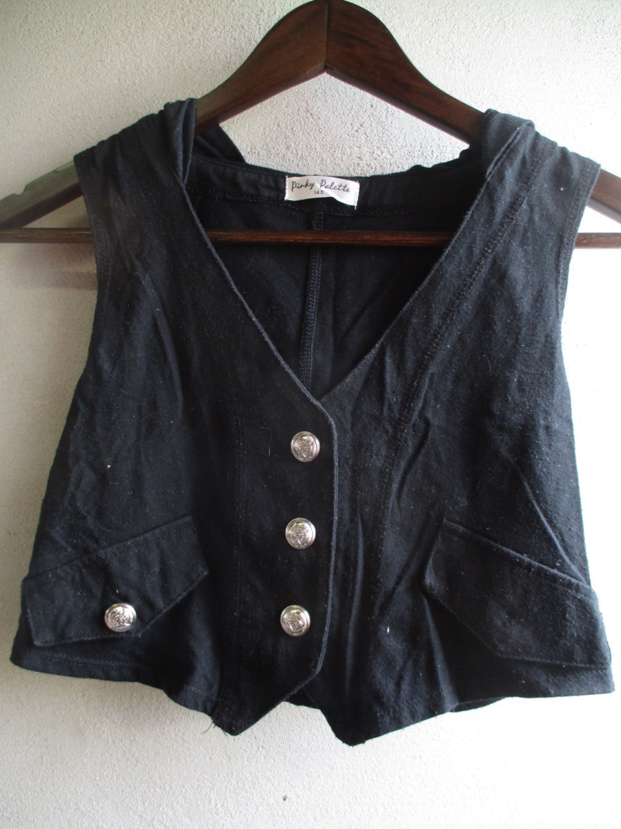 【Pinky Palette】 ベスト レディース キッズ:140 色:ブラック 身丈:32 身幅:35/NAF拍卖