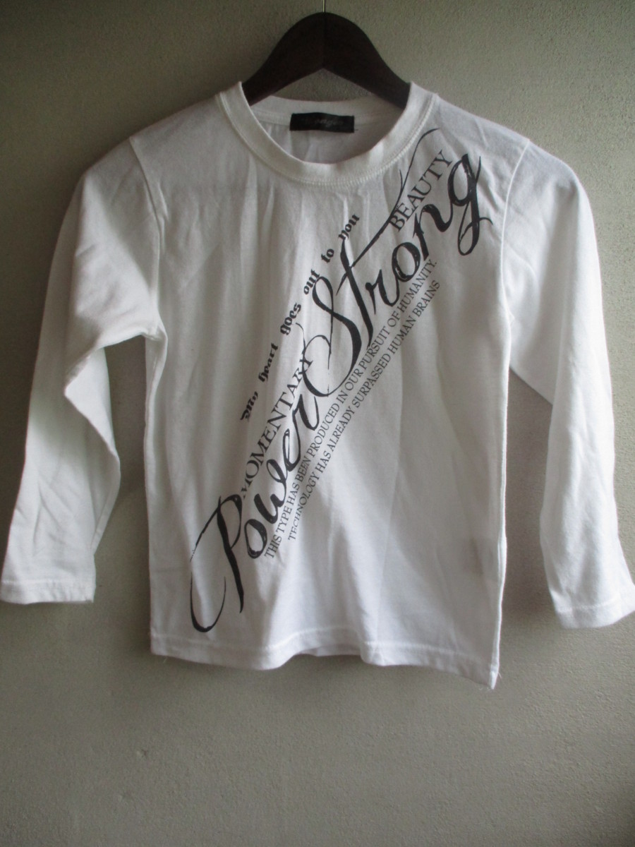 【Voyager】 長袖Tシャツ キッズ サイズ:130 色:ホワイト 身丈:50 身幅:34 肩幅:34/AAZ拍卖