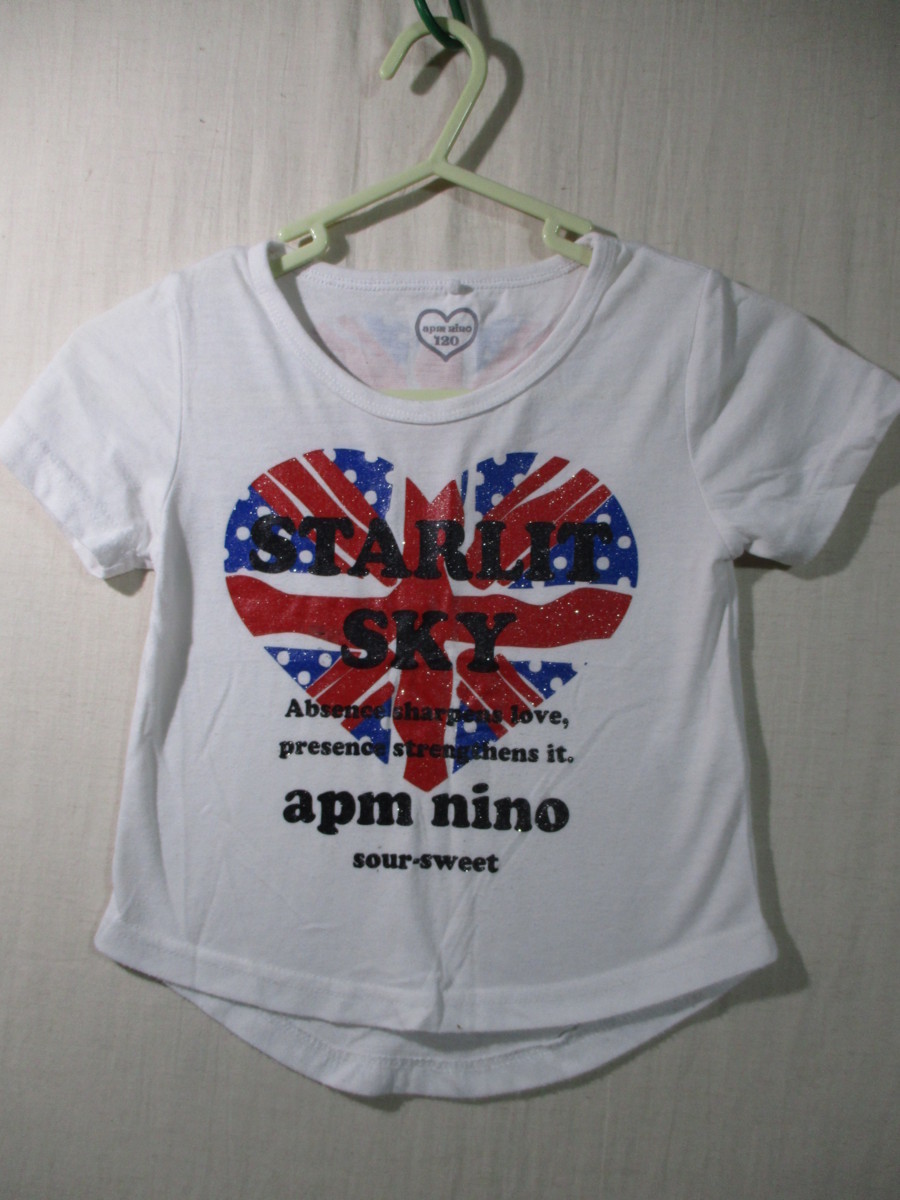 【apm nino】カットソー サイズ120色ホワイト身丈43身幅33/GAP拍卖