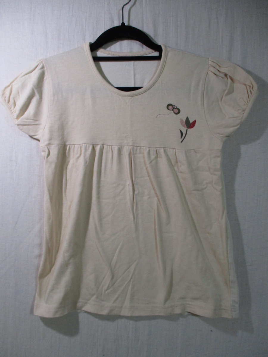 【フェリシモ】半袖 カットソー サイズ130色アイボリー身丈55/EAC拍卖