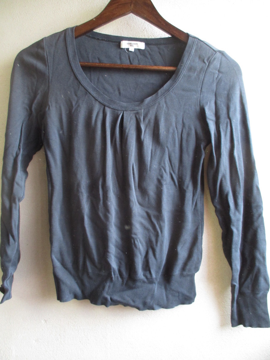 【NATURAL BEAUTY BASIC】 カットソー レディース サイズ:M 色:ブラック 身丈:50 身幅:34 肩幅:34/MAI拍卖