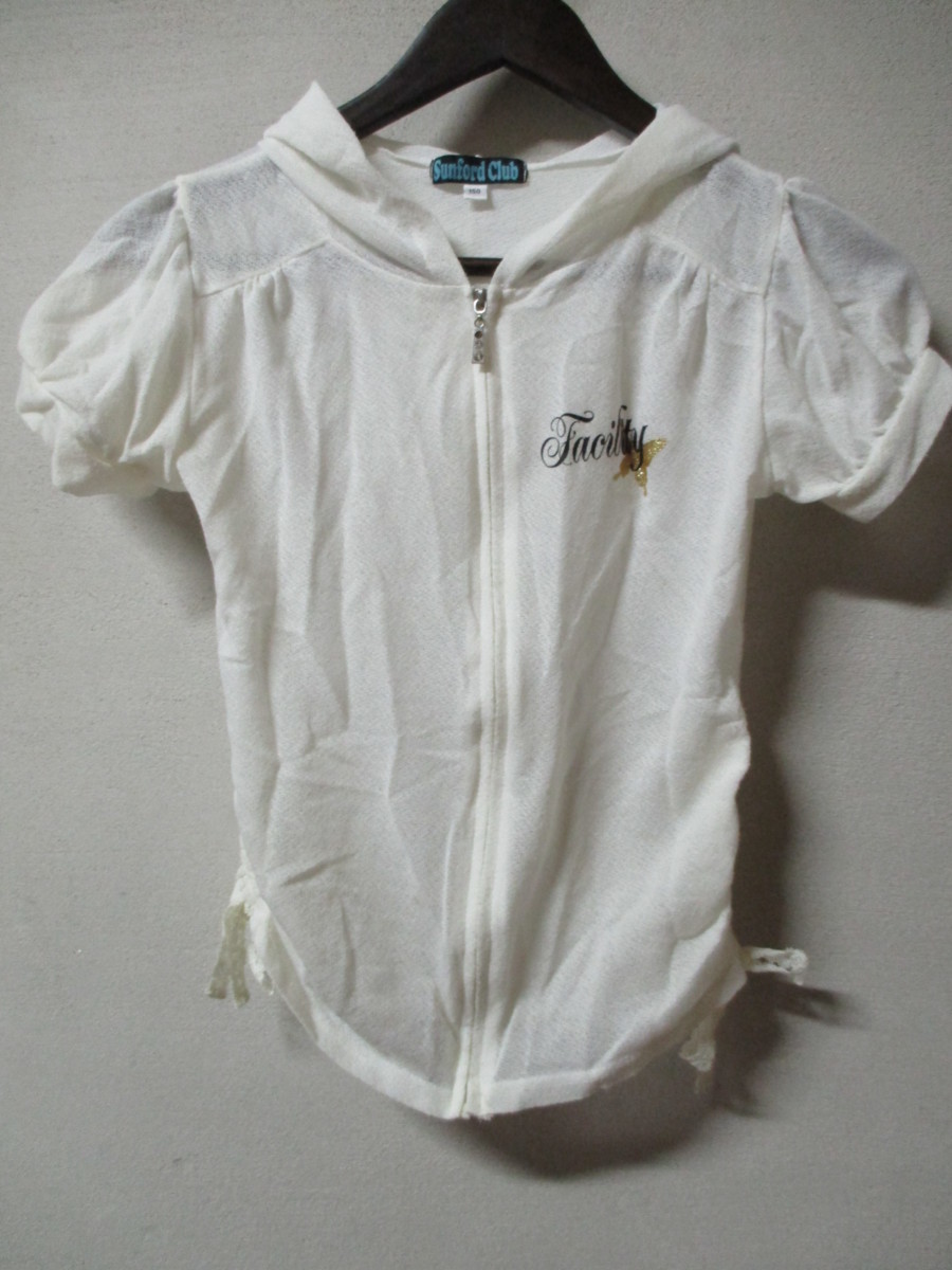 【Sunford Club】パーカ サイズ150色ホワイト身丈47身幅37/KAT拍卖
