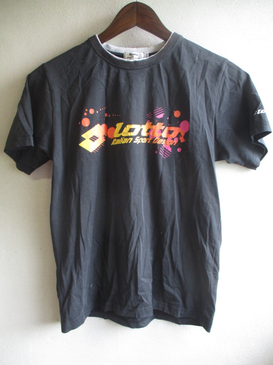 【lotto】 Tシャツ キッズ サイズ:150 色:ブラック 身丈:58 身幅:38 肩幅:37/MAN拍卖