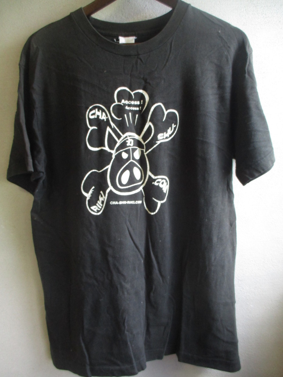 【Tシャツ】 メンズ サイズ:L 色:ブラック 身丈:72 身幅:51 肩幅:50/HAG拍卖