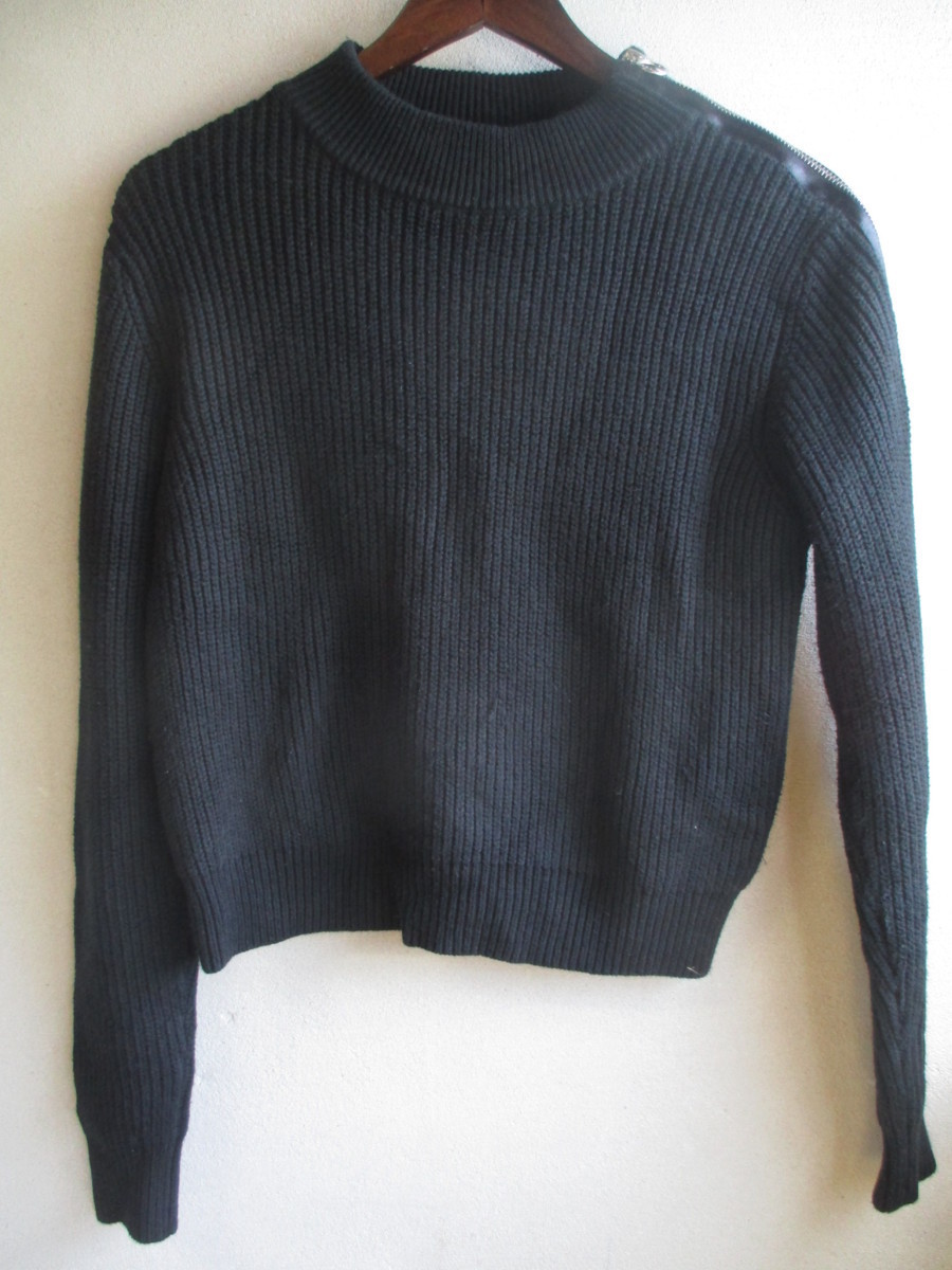 【EMODA】 セーター レディース サイズ:F 色:ブラック 身丈:54 身幅:48 肩幅:43/AAL拍卖