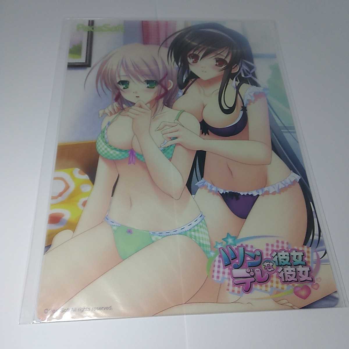 未使用 クリア下敷き ツンな彼女デレな彼女 (キャラクター) 橘美里 紫道凜彩 PeasSoft拍卖