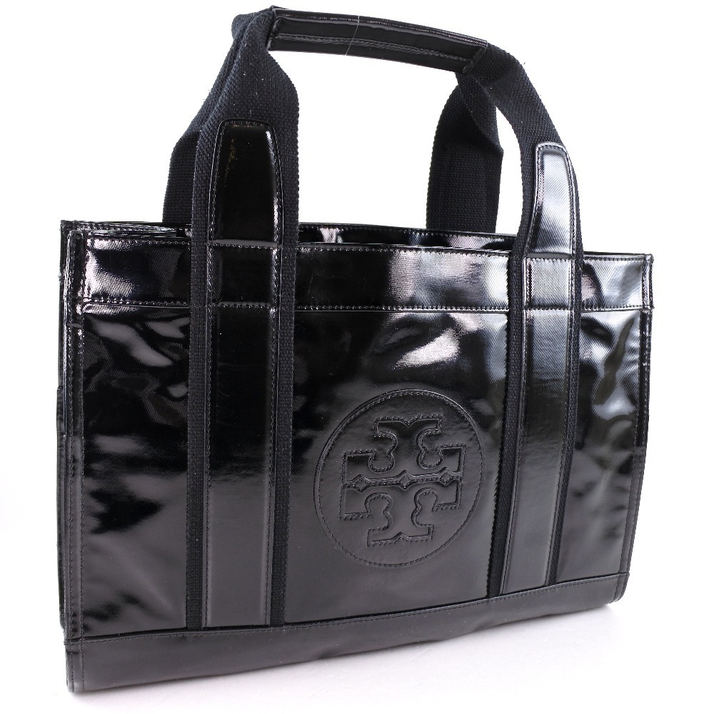 Tory Burch トリーバーチ ハンドバッグ エナメル 黒 レディース【59140232】中古拍卖