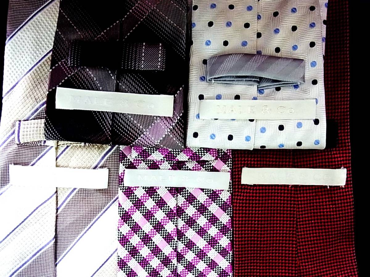 ■即決セール■J0697■ 5本セット全て メイル&コー「MALE&Co.」(メール&コー)ネクタイ拍卖