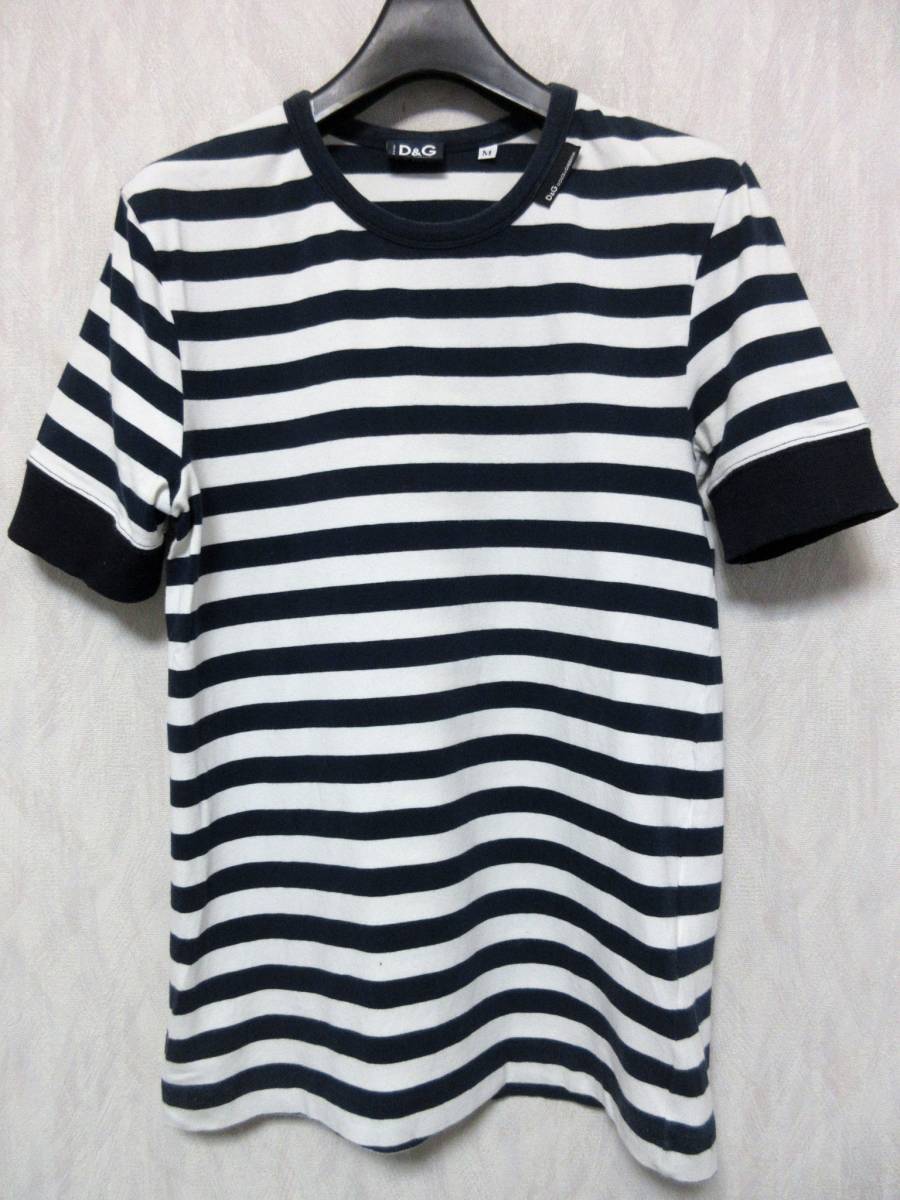 D&G 半袖 ボーダー カットソー Tシャツ M 亥1673拍卖