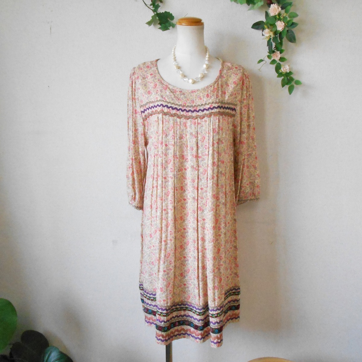 ユナイテッドアローズ アナザーエディション ANOTHER EDITION 春夏 向き 花柄 の 可愛い ワンピース拍卖