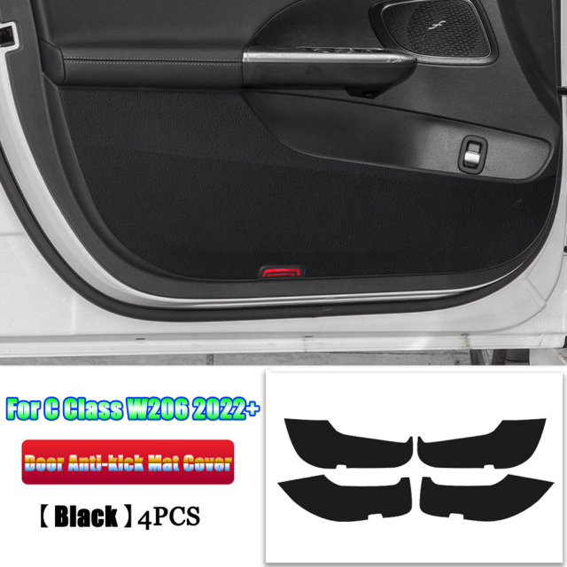 黒ドア メルセデスベンツCクラスW206C200C220 C260C3002022+カーアクセサリー用カースタイリングアンチキックマット拍卖