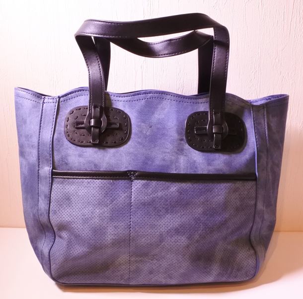 メーカー不明 レディースバッグ トートバッグ 合皮 ブルーx黒 wtnbmnk a201h0317拍卖