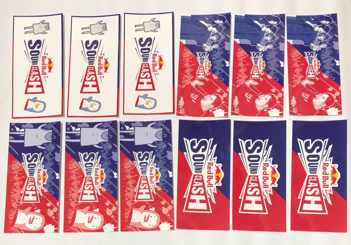 レッドブル SOUNDCLASH ファミリーマート ファミマ 限定 ステッカー 計12枚セット ★ 全4種×3枚 ヤバイTシャツ屋さん 岡崎体育 Red Bull拍卖