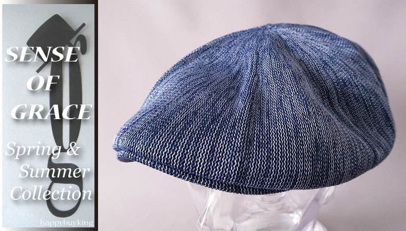 graceグレース★透かし編みサーモメッシュハンチング【紺】新品 サイズ調節可能 男女兼用 センスオブグレース拍卖