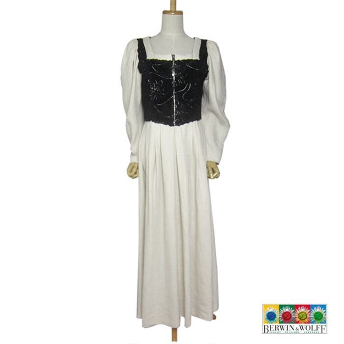 BERWIN & WOLFF 長袖 カントリー チロル ワンピース レディース Sサイズ位 ヨーロッパ 民族衣装 マキシ ドレス拍卖