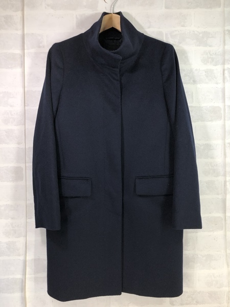 UNIQLO ユニクロ ウールカシミヤスタンドカラーコート 無地 ネイビー レディース SIZE:M LH632021102105拍卖