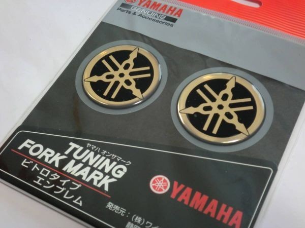★ヤマハ 音叉 ゴールドM 円形 ☆3/ 純正新品 XS-1/TX650/TX750/DX/RX/RD/GX/RZ250/RZ350/RZ250R/SR400/エンブレム カッティングステッカー拍卖