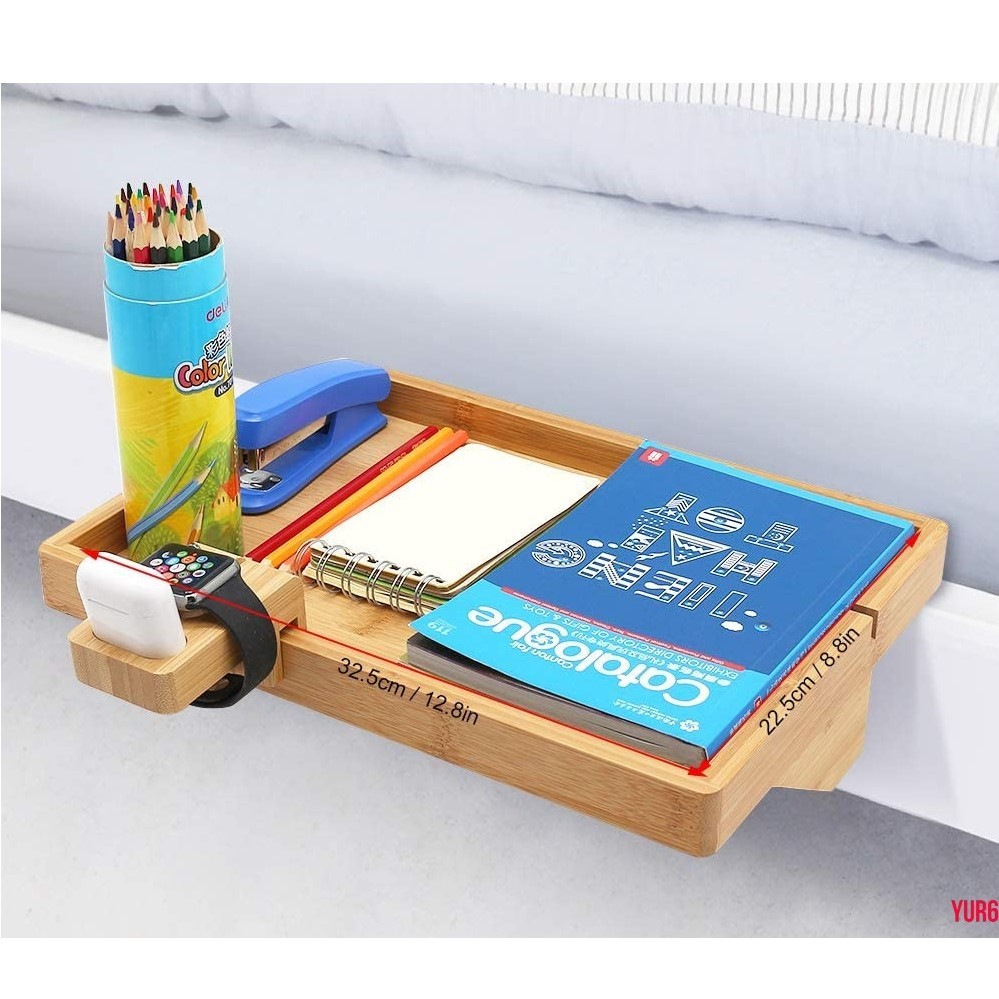 ベッドサイドの収納 木製サイドボード サイドテーブル 小物置き 整理 整頓 工具不要 簡単取付 32.5×22.5cm 手の届く場所 便利グッズ拍卖